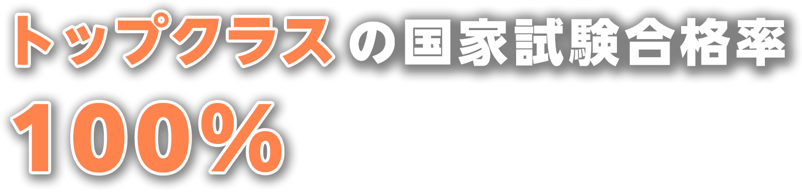 トップクラスの国家試験合格率100%